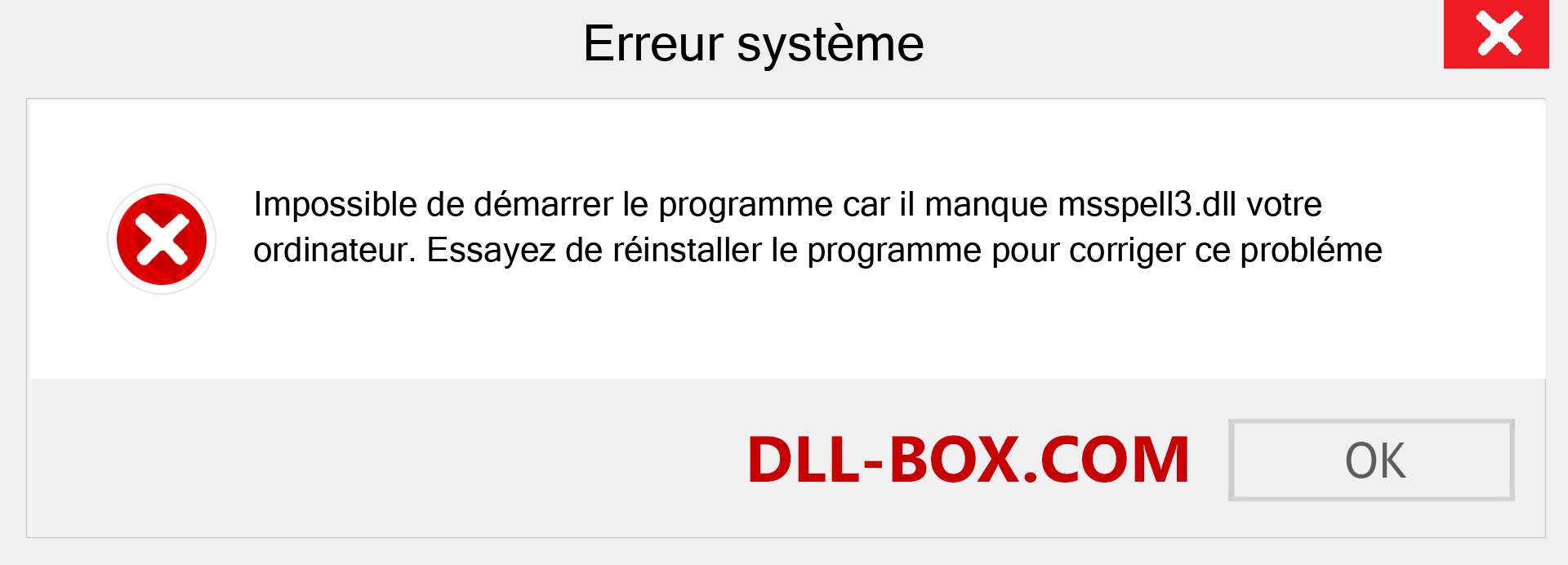 Le fichier msspell3.dll est manquant ?. Télécharger pour Windows 7, 8, 10 - Correction de l'erreur manquante msspell3 dll sur Windows, photos, images